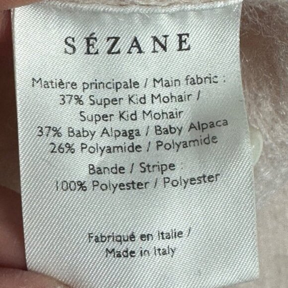 Sezane Gaspard Kid Mohair Alpaca Reversible Knit Sweater Ecru White Small Boho S - Picture 6 of 13